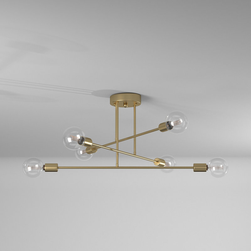 Jacobson Semi Flush Mount, Brass