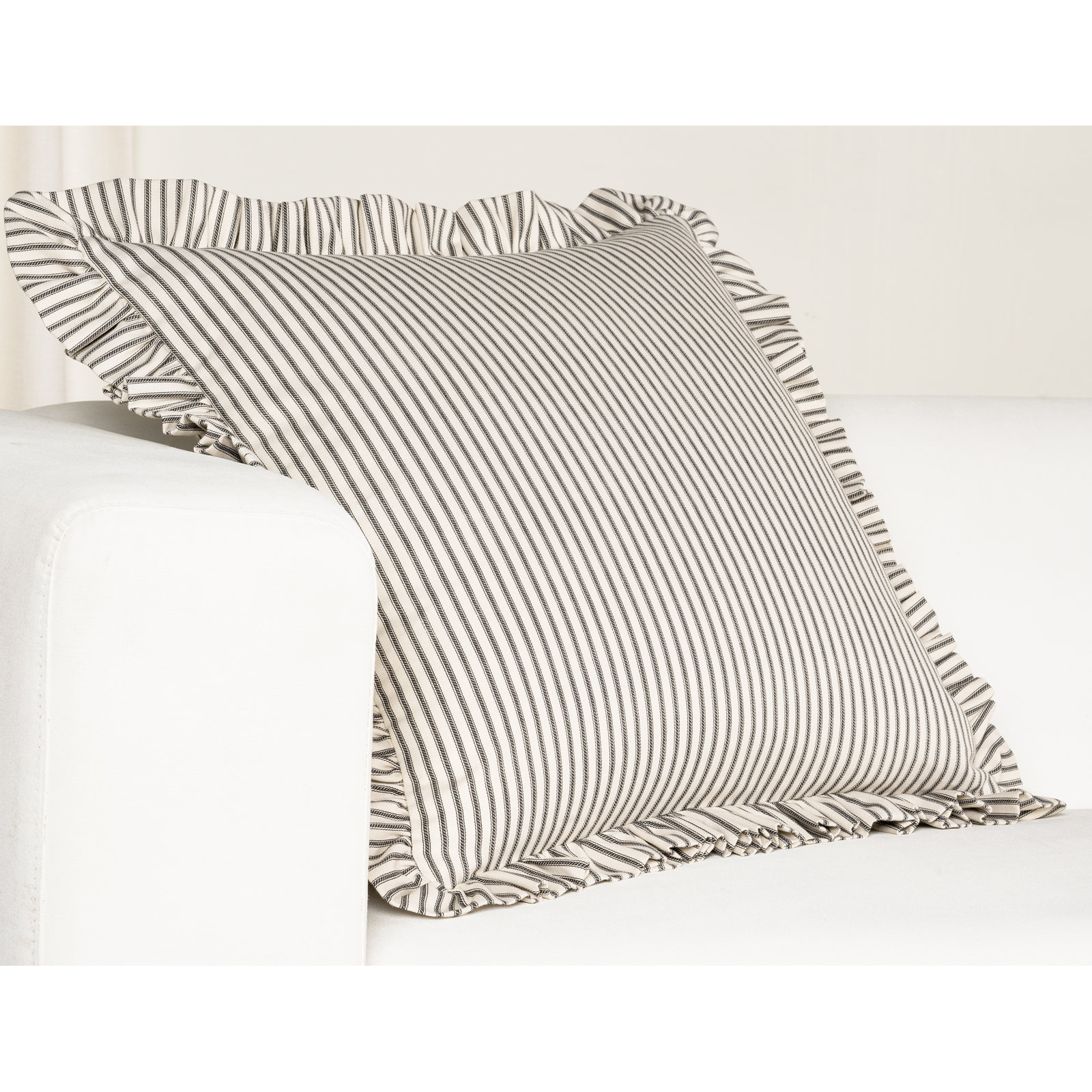 20" x 20" Cotton Throw Pillow, Polyester, Black
