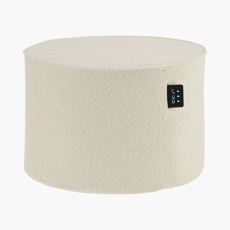Cosipouf 60cm Wide Round Chevron Pouf Ottoman, Cream