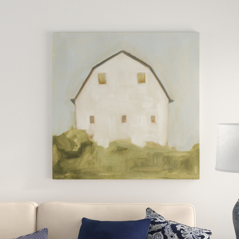 «Serene Barn III» par Emma Scarvey, peinture sur toile tendue, H 36 po x l 36 po