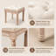 Élégant tabouret d'appoint beige avec pieds sculptés et repose-pieds rembourré avec style classique