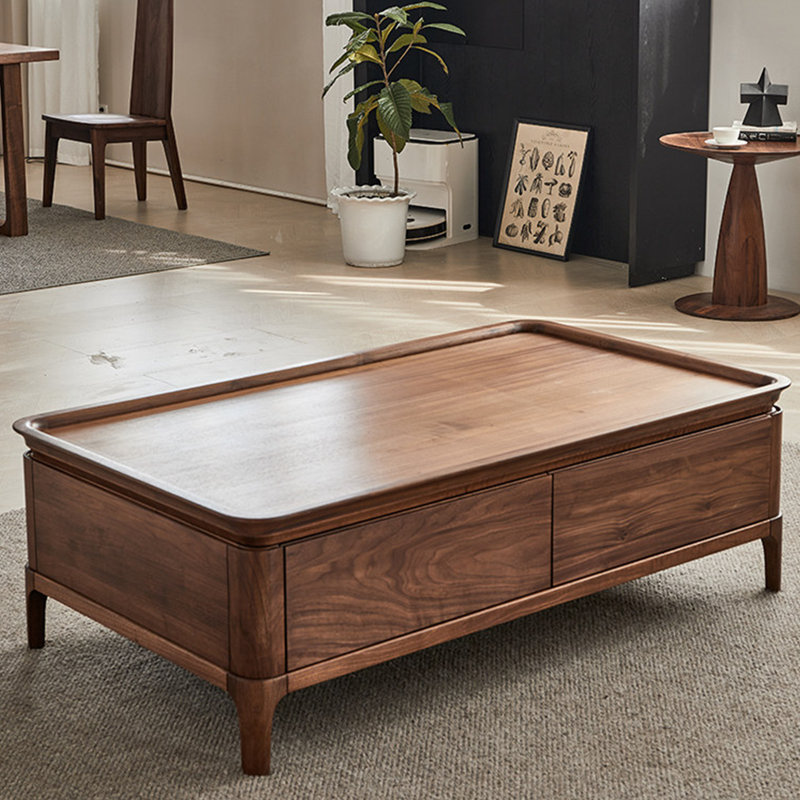 Medieval style solid wood coffee table