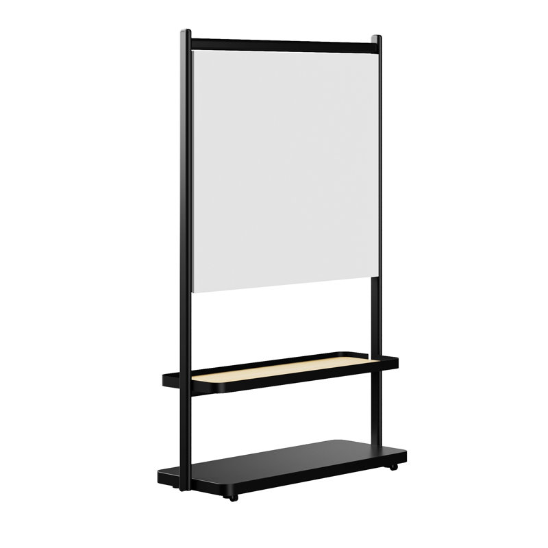 2-Tier Shelving Stand With White Board, Black