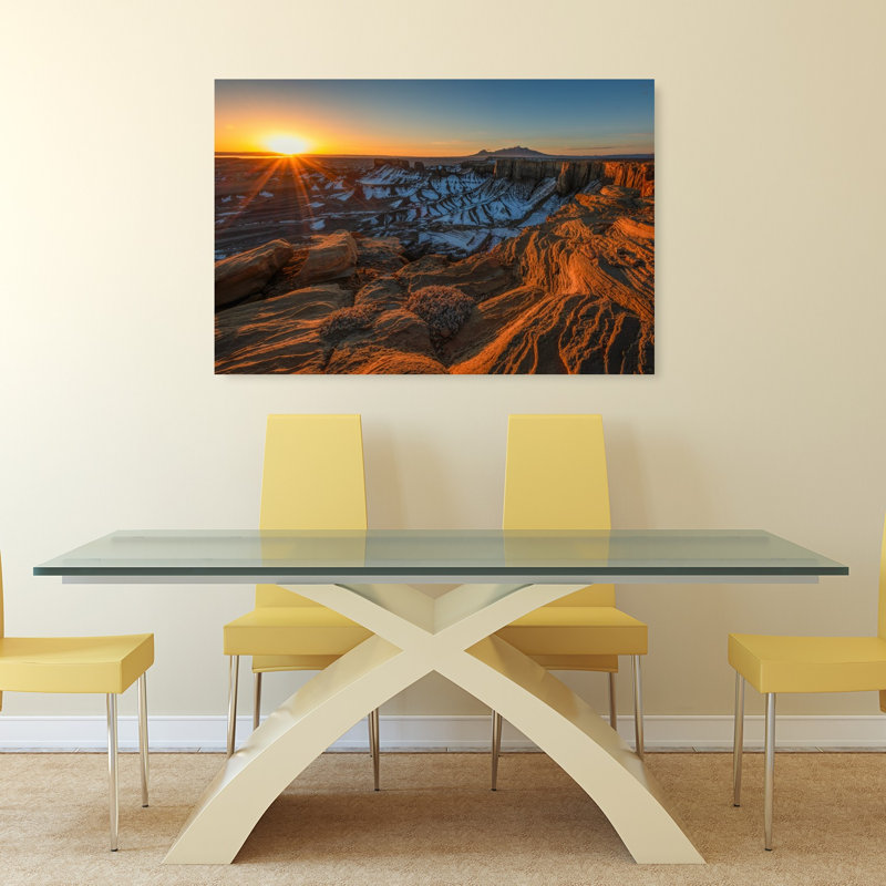 «Golden Desert Canyon», reproduction d'art dramatique, paysage abstrait, nature, H 48 po x l 32 po