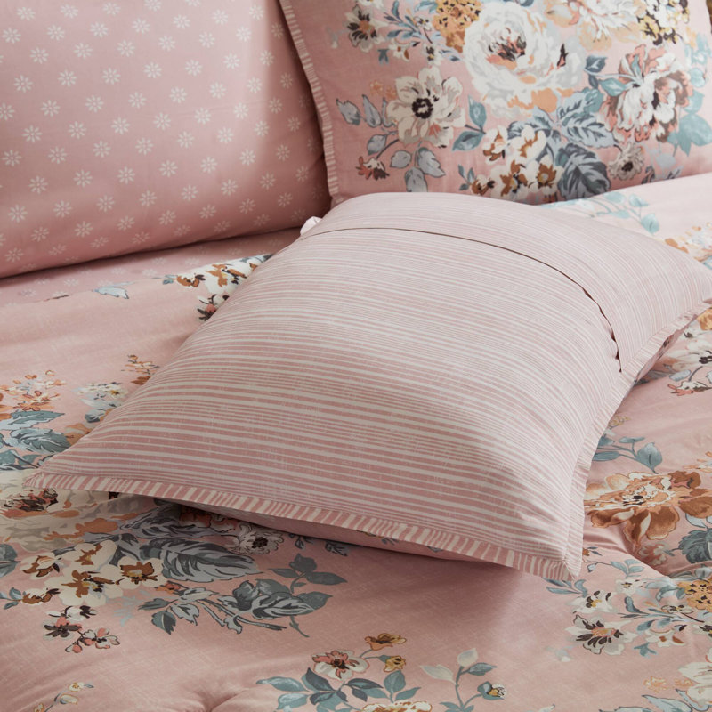 Ensemble de literie à motif floral luxueux 7 pièces, confort polyester, style rétro