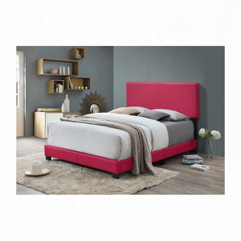 Lit plateforme moderne rose