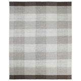 Carrie Hand Knotted Tencel Geometric Area Rug in Brown/Gray/White