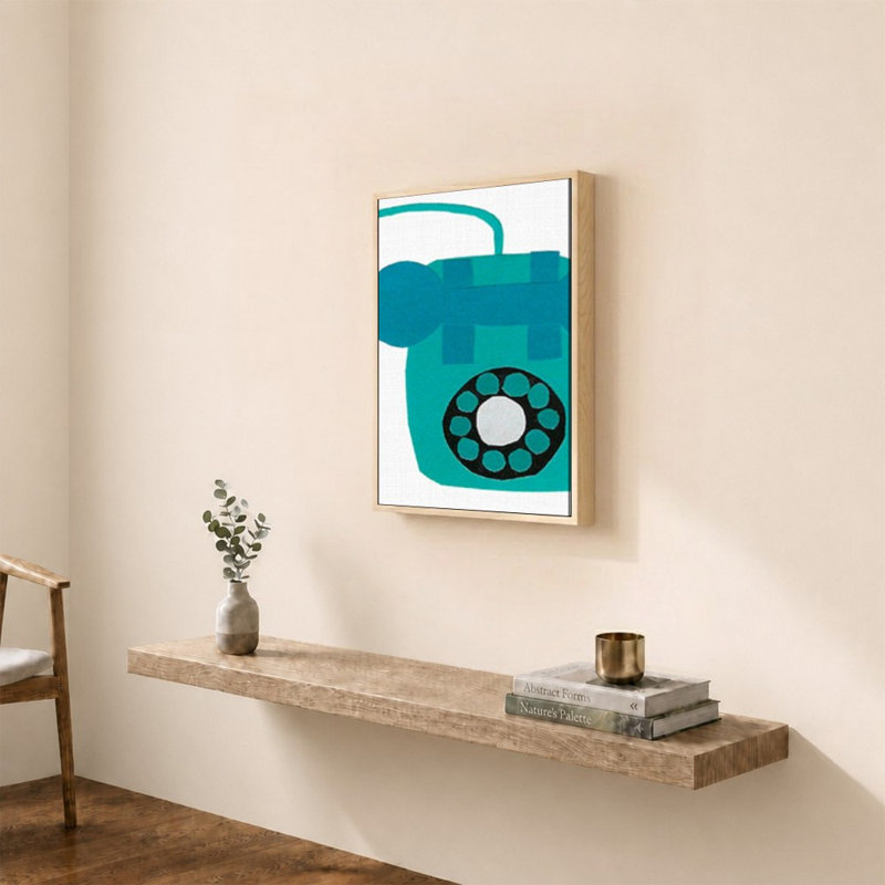 «Retro Téléphone Blue» par Jen Bucheli - Impression sur toile