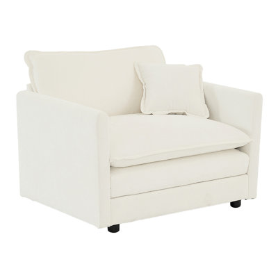 2 Seat White Accent Chairs, High Chenille Upholstery, Living Room Decor, Solid Wood Frame, Soft Seat, Toss Pillow 2 Chair In White, Side Chairs With Cushion Pillow, Structure, Breathable Quality