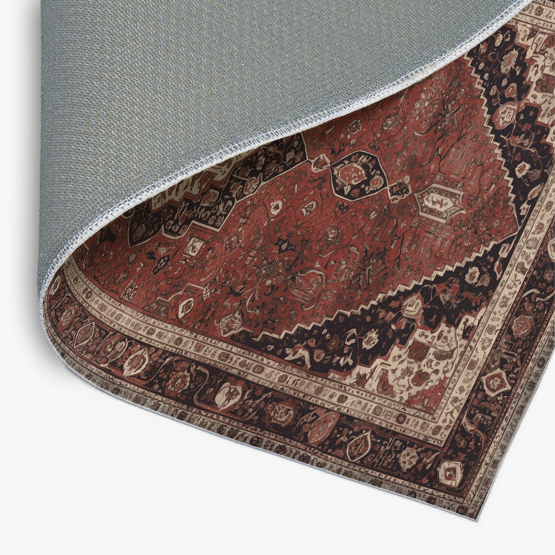 Persian Brown Indoor and Outdoor Area Rug, Rectangle 4' x 6'