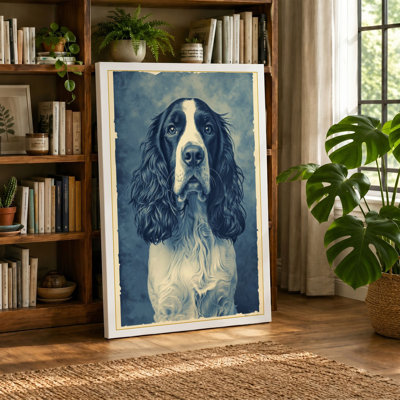 Gentle Spaniel Portrait Vintage - Wrapped Canvas