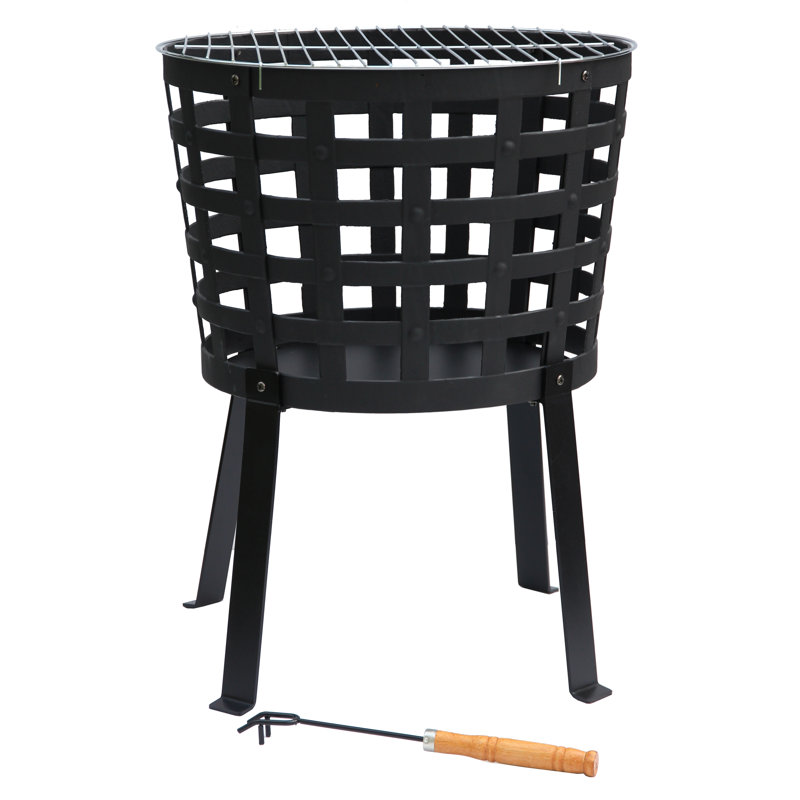Aragon Cast Iron Fire Basket with Steel Legs