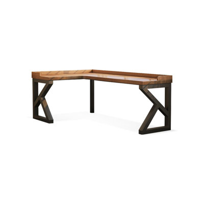 Bureau en bois de noyer en forme de L 62,99 po
