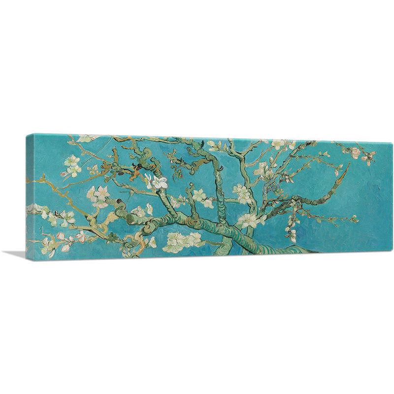 Branches avec fleur d'amandier - bleu sarcelle par Vincent Van Gogh - reproduction d'art sur toile panoramique