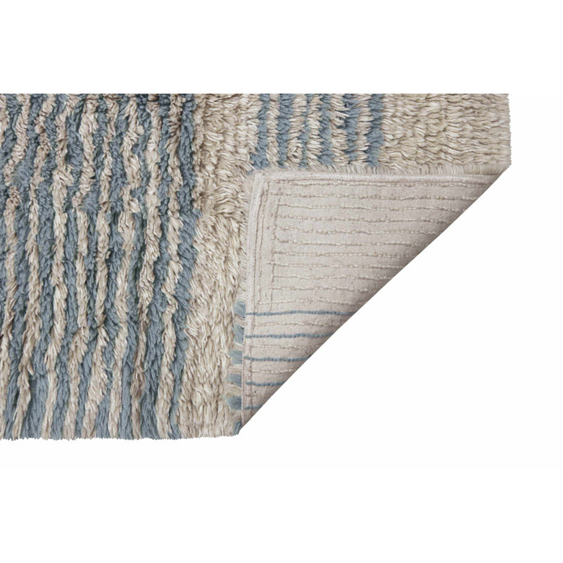 Regina Giménez Hand Tufted Wool Moroccan Area Rug in Sea Shell/Almond Frost/Smoke Blue/Sandstone