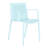 55 Inch White Modern Table And 4Pcs Blue Stackable Pp Armchairs For Indoor/Outdoor Environments, All-Weather Non-Slip Metal Legs, Ergonomic Chair Design, High-Grade Tabletop, -, , , Structure,-807088324