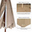 Auvent de remplacement pour porte-parapluies 10 pi | Bar à 8 nervures en taupe classique