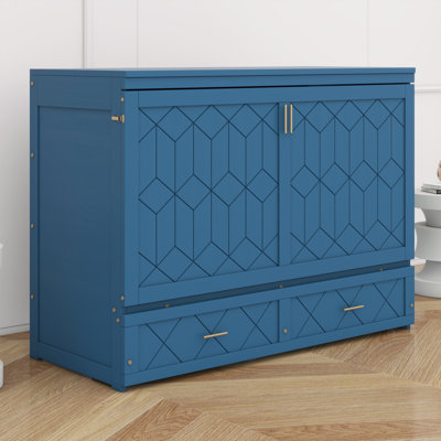Sturdy Murphy Bed Wall Bed with Drawer and Convenient Power Sockets USB Ports