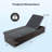 2 Pcs Chaise Lounge With 4-level Backrest Heavy-duty Metal Frame Seat Cushion Grey