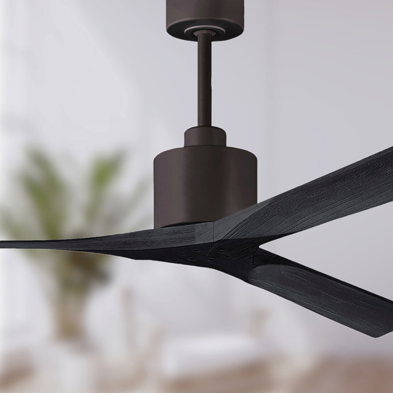 Nan XL 3 - Ventilateur de plafond, Bronze texturé, Noir mat