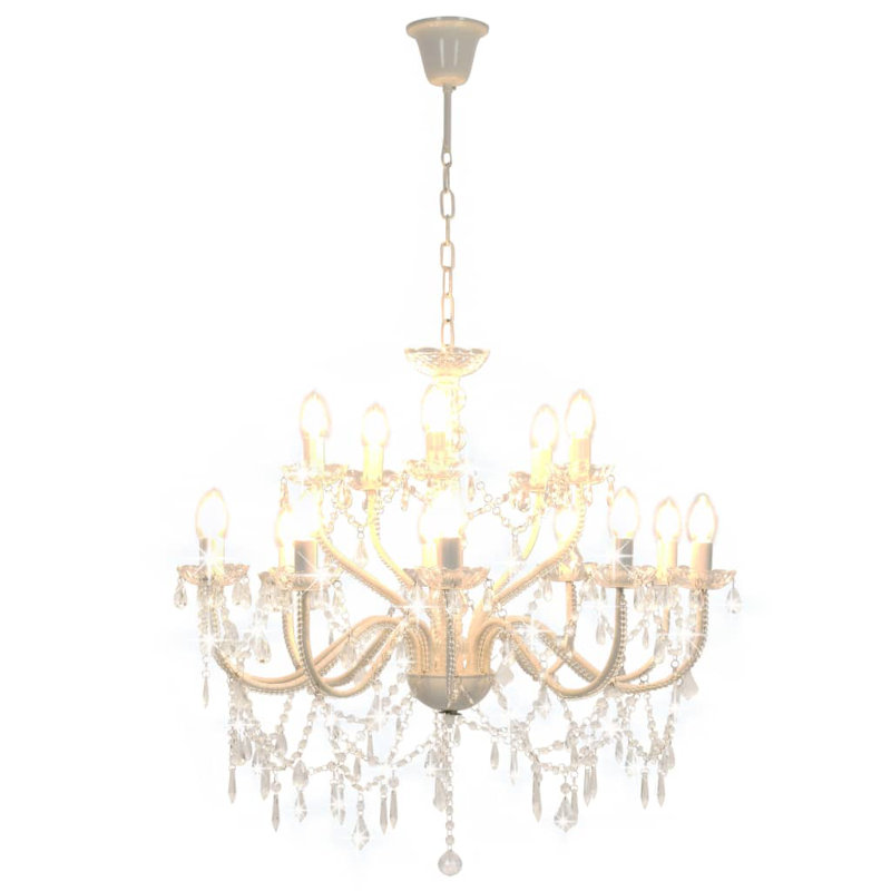 Cullins 15 - Light Candle Style Chandelier, White