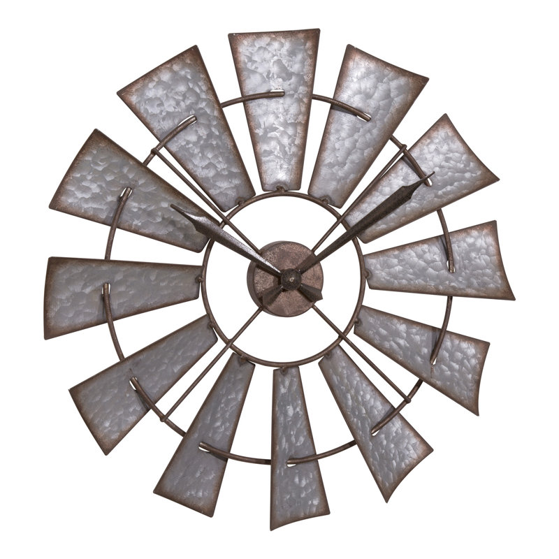 Mangine 22" Metal Windmill Silent Quartz Clock