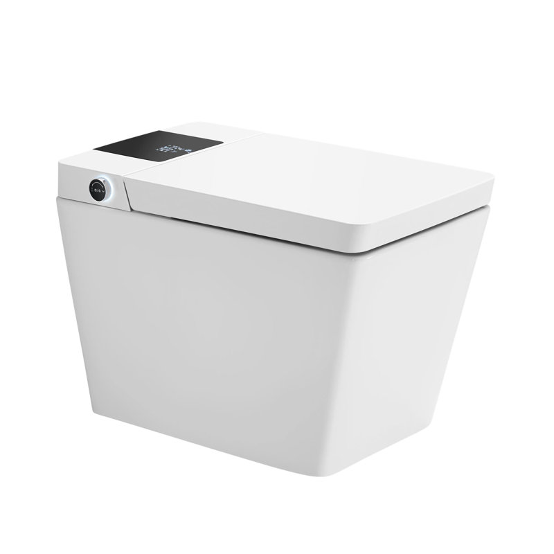 LED Smart Toilet With Bidet Built In Floor Mount Toilet Bidet Tankless Digital Display Bidet Toilet With Auto Open Close