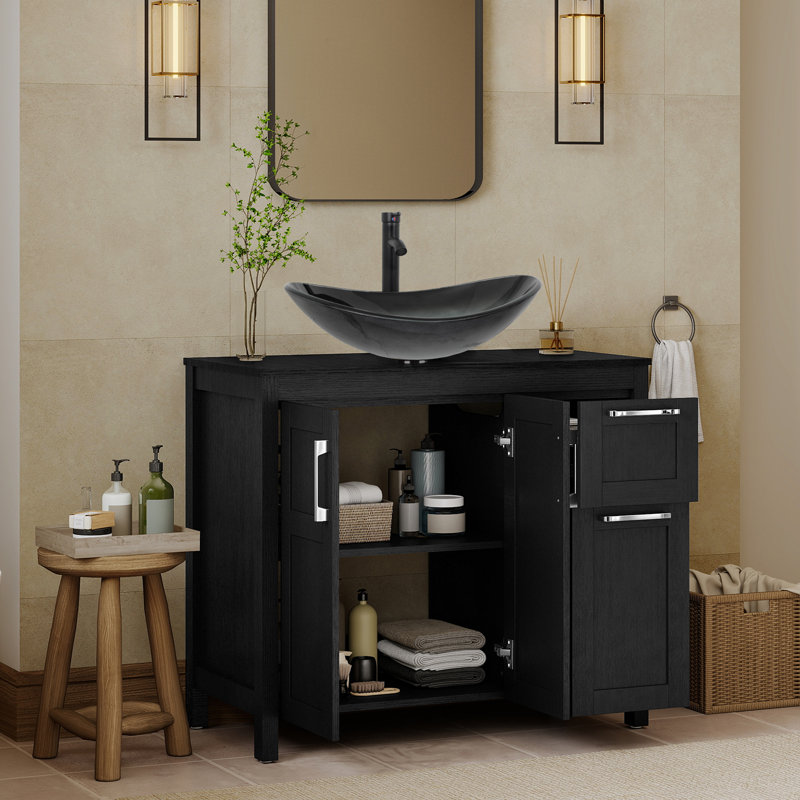 Ensemble de meuble-lavabo simple 36 po avec lavabo 36 po, Noir