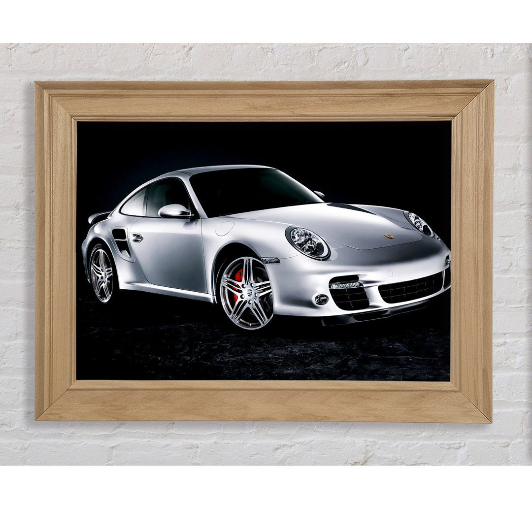 Porsche 911 Silver Beauty - Einzelner Bilderrahmen Kunstdrucke auf Papier