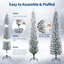 Christmas Tree,Pencil Artificial Tree with Prelit Branch Tips, Snow Flocked Slim Design, Warm White LED Lights & Foldable Stand, Easy Assembly for Home, Office, Apartment-651118435