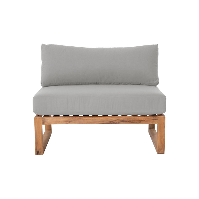 Fauteuil d'extérieur en teck Premer, Granit