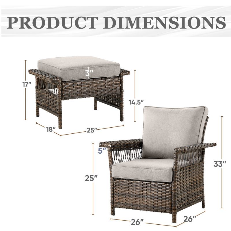 Ensemble de conversation d'extérieur pour 4 personnes Tapash Emilka, Beige