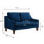Canapé en velours bleu marine moderne - Élégant et confortable 2 sièges moelleux-1696859654-1696859658-1696859659
