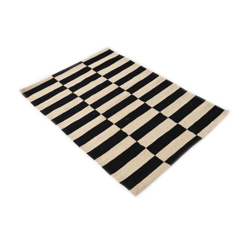 Tapis noir et blanc Ponce
