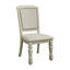 Ensemble de table de salle à manger extensible 7 pièces 64-100 pouces Fenny, 6 chaises, blanc antique