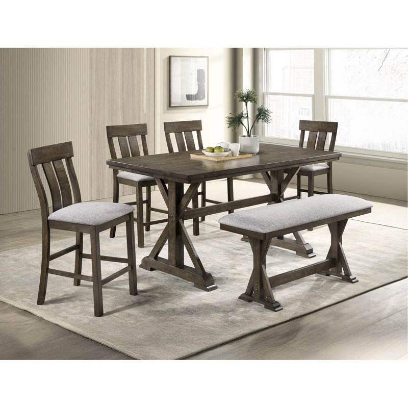 Banc rembourré brun rustique 1pc