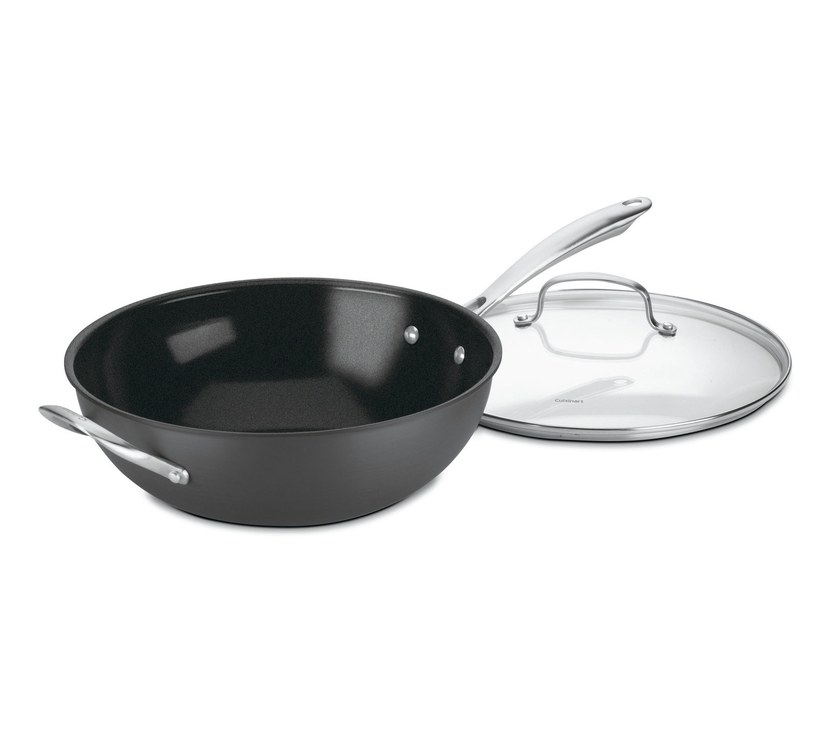 Cuisinart GG26-30H GreenGourmet Hard-Anodized Nonstick 12-Inch Stir-Fry Wok with Glass Cover - Thumbnail 4