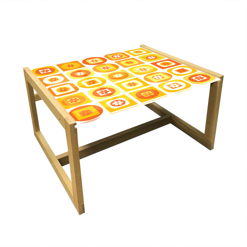 Table basse East Urban Home Floral, Cubes Squares, H 15,75 po x L 29,13 po x l 24,4 po
