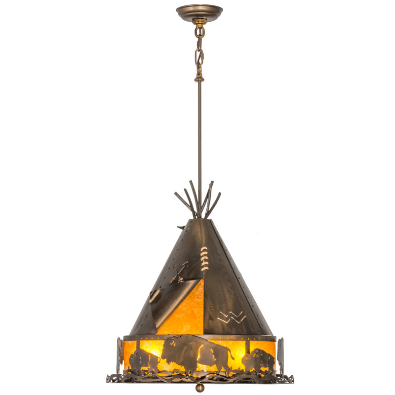 Rustic Lodge 4 - Light Pendant, 69" H x 20" W x 20" D, Antique Copper