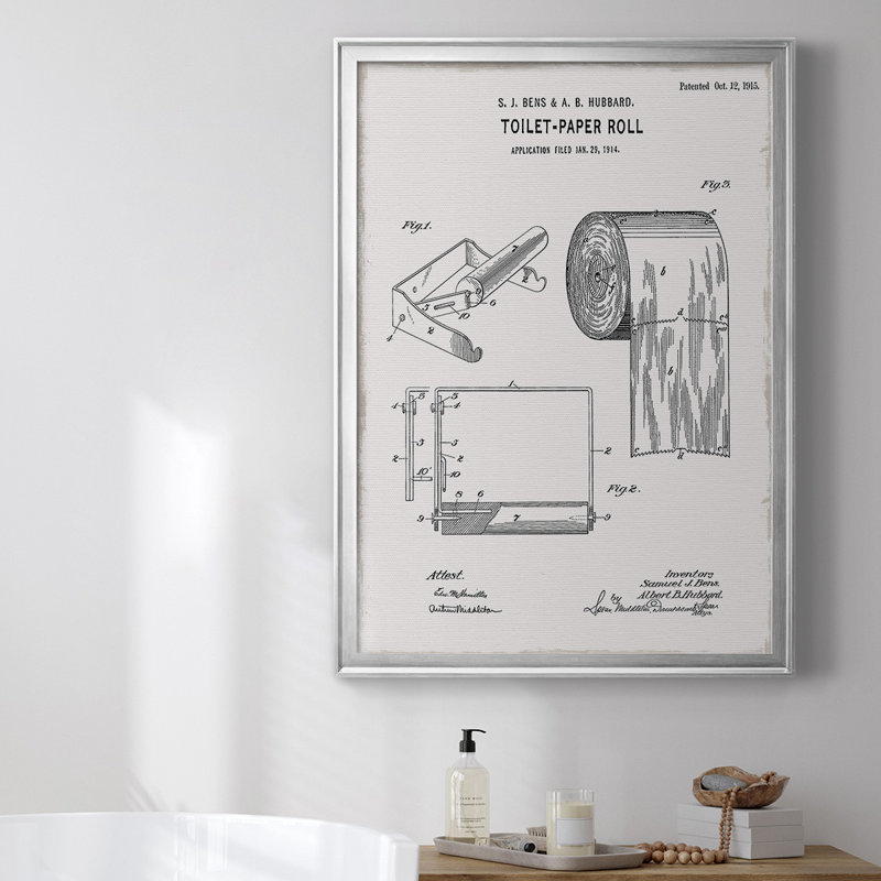 Toile de papier hygiénique de qualité supérieure brevetée I - prête à être accrochée, Cadre argenté, L 18,5 po x H 24,5 po