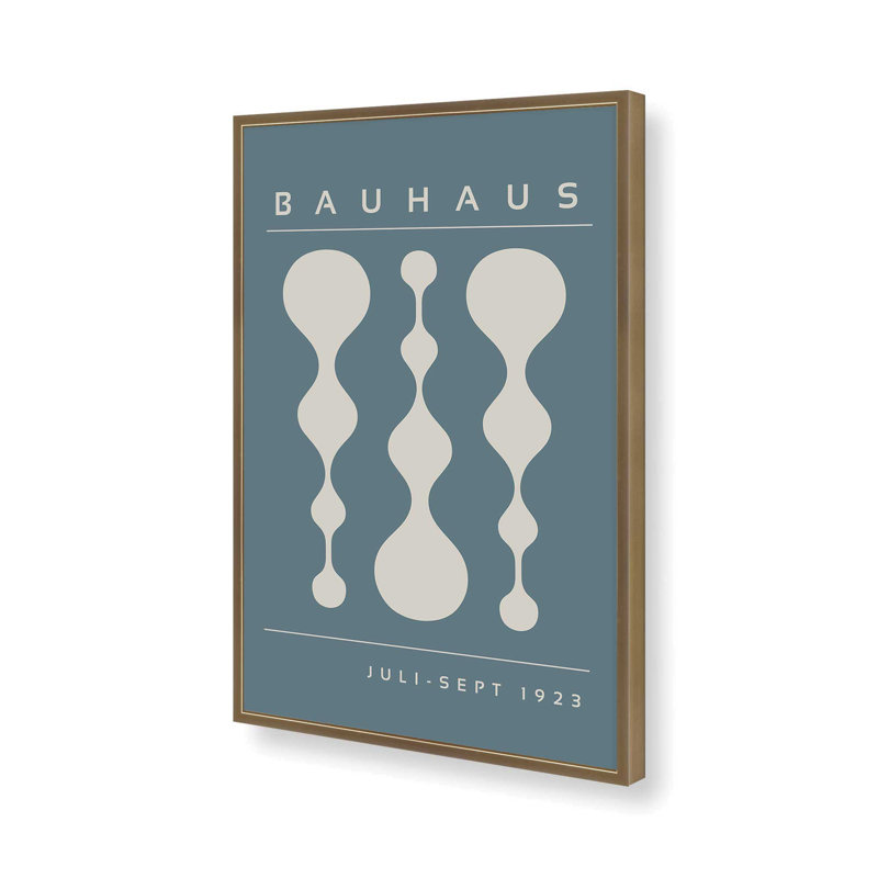 Strom Blue Retro Bauhaus, affiche II, H 17,25 po x l 13,25 po x P 1,25 po, Or brossé