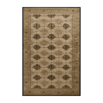 Machine Washable Art Deco Brown Area Rug