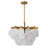 Transitional 3 Light Antique Brass Glass Chandelier
