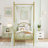 Metal Canopy Bed With Butterfly Pattern Design For Headboard And Footboard-1126087327
