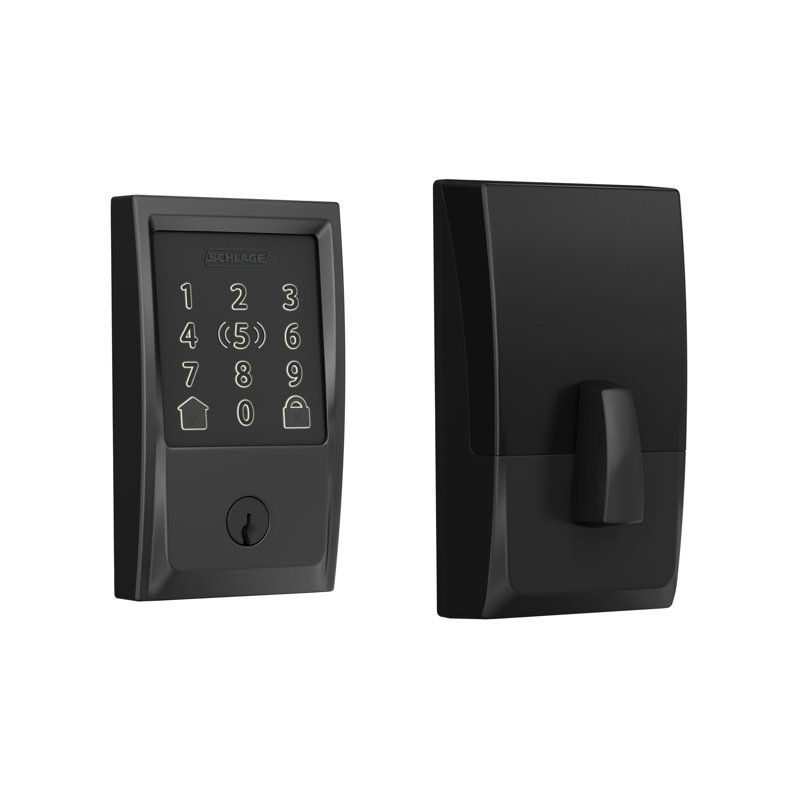 Encode Plus Smart Wifi Deadbolt With Century Trim, Matte Black