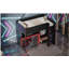 Lit mezzanine simple en bois avec bureau intégré, garde-robe, DEL et tiroir, noir