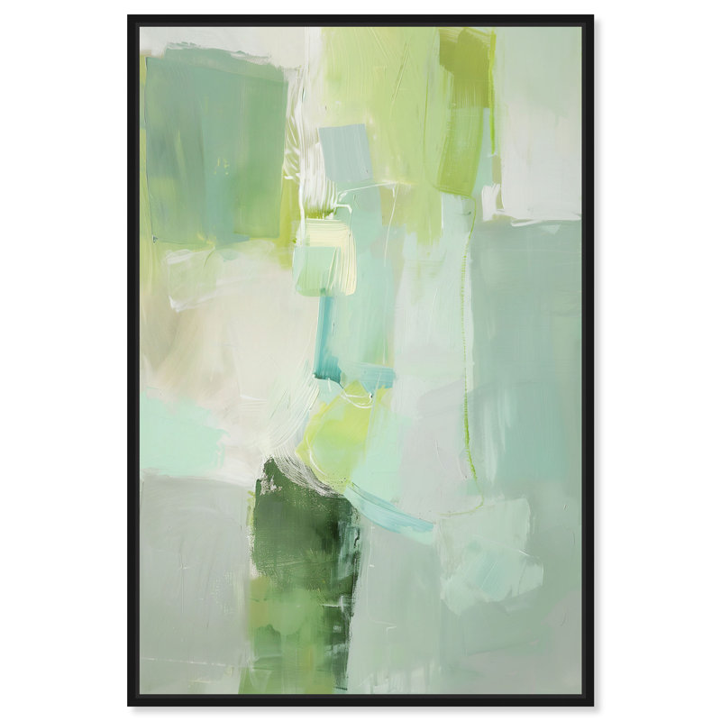 «Mint Pastures I», reproduction d'art sur toile encadrée par Art Remedy, cadre noir, 30 x 45, 46"H x 31"W, Black Frame