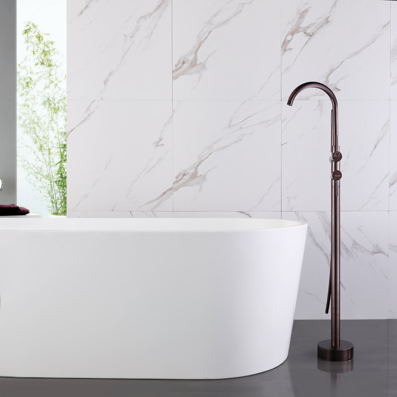 Floor Tub Filler, Brushed Bronze