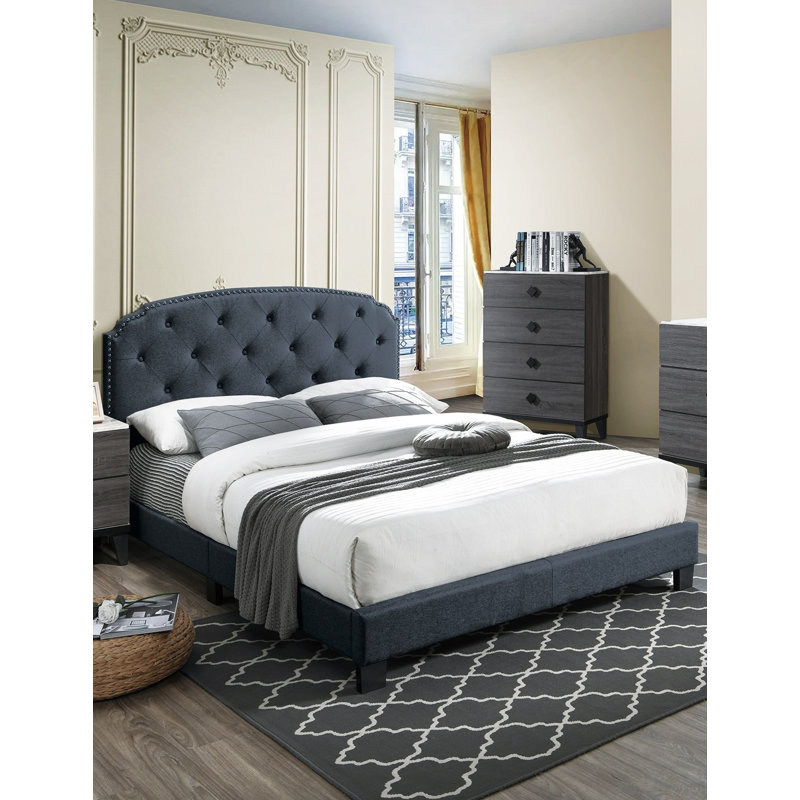 Mobilier de chambre à coucher 1pc, Double, Gris anthracite