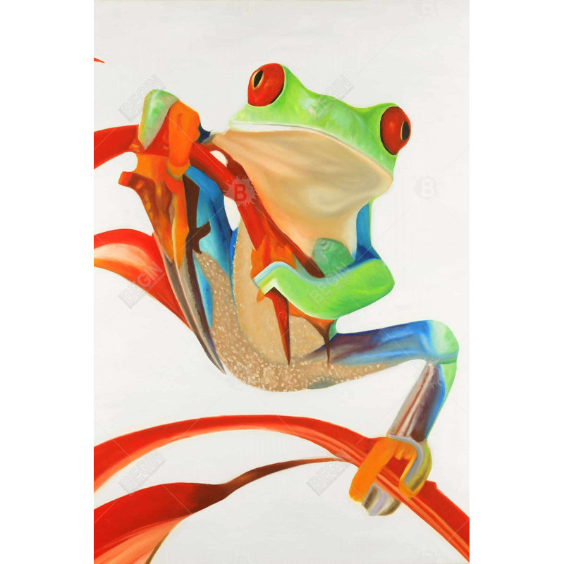 «Grenouille aux yeux rouges», H 36 po x l 24 po